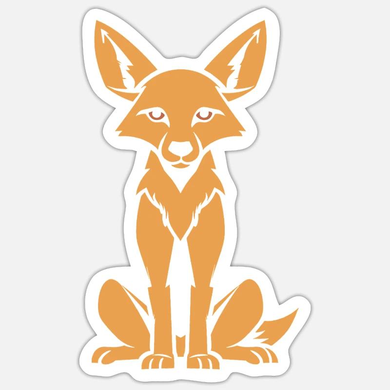 chacal - Sticker taille S (10 x 10 cm) - blanc mat