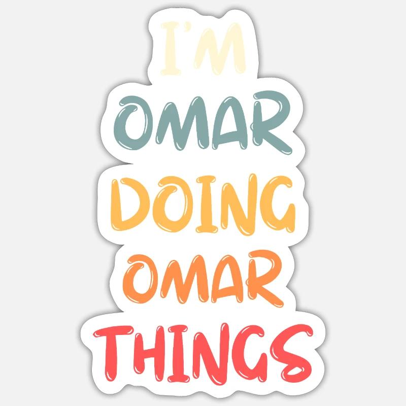 Omar Name Omar Personalized Name First Given - Sticker taille S (10 x 10 cm) - blanc mat