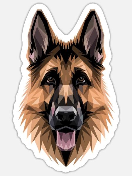 Schäferhund Hund Liebe Deutscher Schäferhund Hunde - Sticker Größe S (10 x 10 cm) - Mattweiß