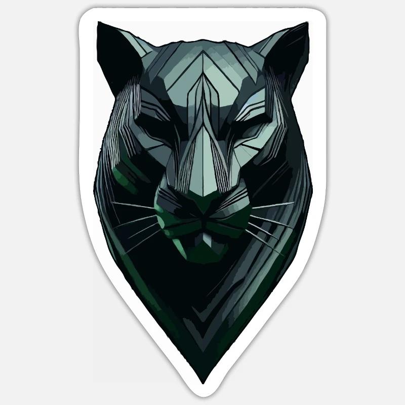 Abstracte zwarte panter - Sticker Größe S (10 x 10 cm) - Mattweiß