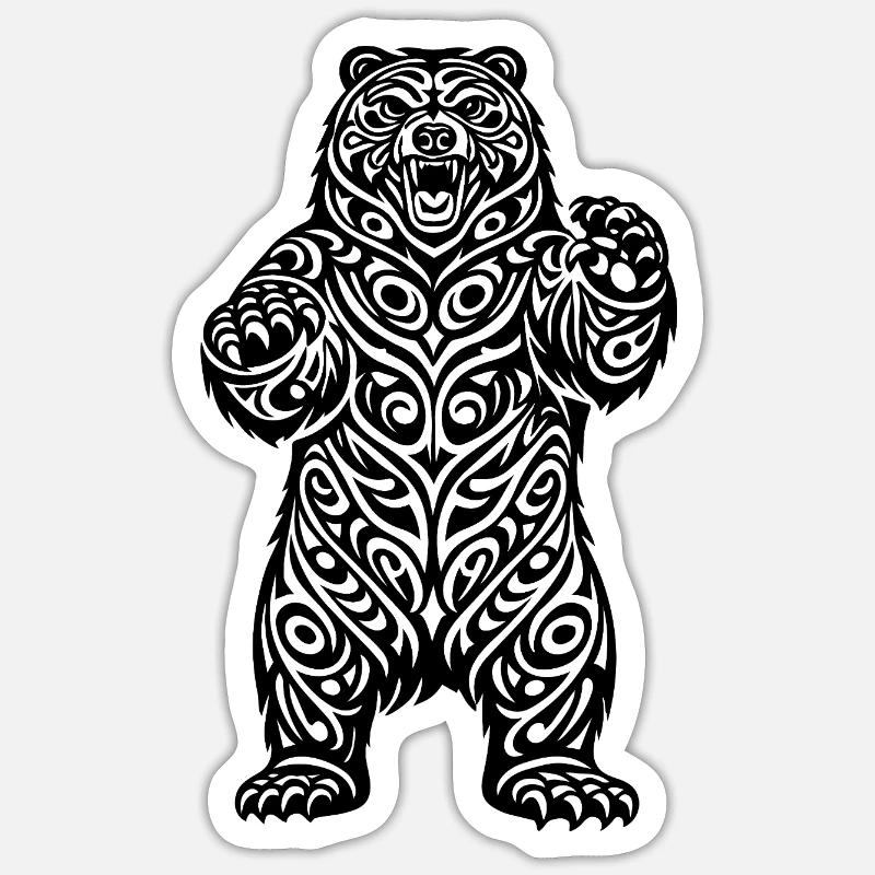 Big Bear - Sticker taille S (10 x 10 cm) - blanc mat
