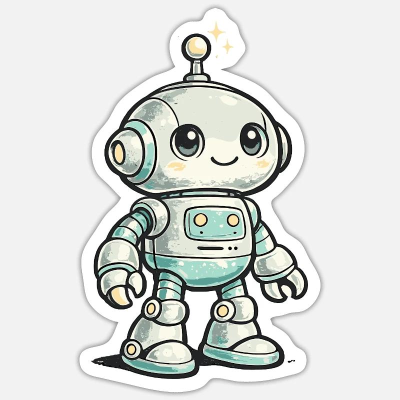 Small space robot Sticker size S (10 x 10 cm)