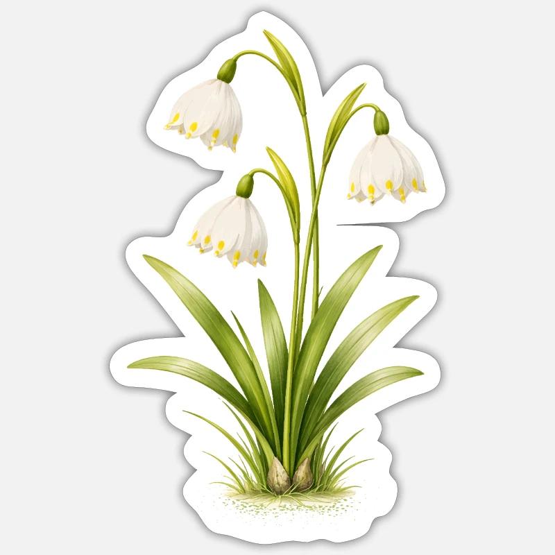 March Beaker Spring Flower Illustration - Sticker size S (10 x 10 cm) - white matte