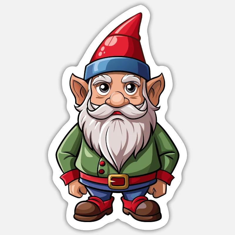 Gnome - Sticker taille S (10 x 10 cm) - blanc mat