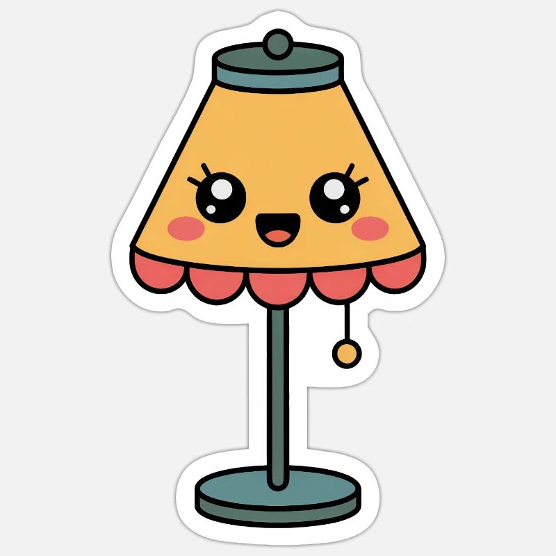 Lamp Table Lamp Cute Comic - Sticker size S (10 x 10 cm) - white matte