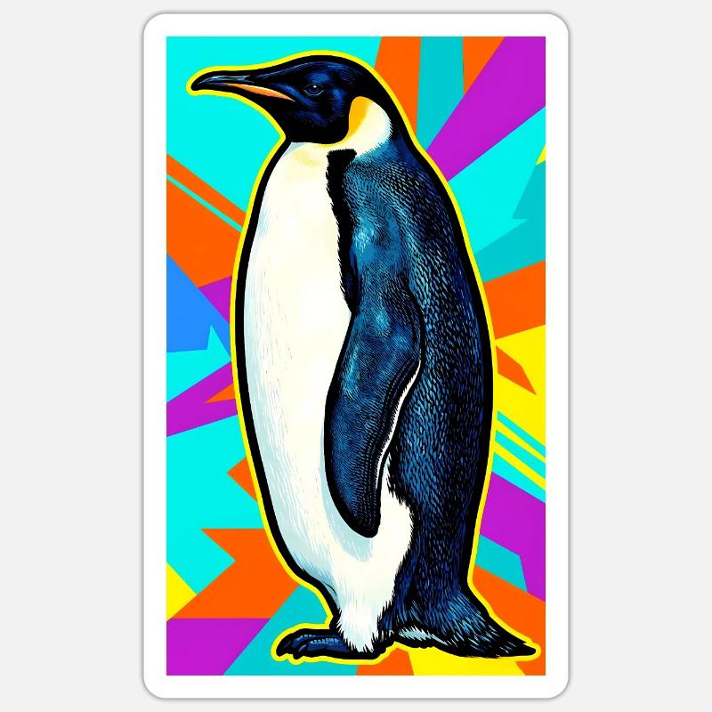 Pinguin - Sticker Größe S (10 x 10 cm) - Mattweiß