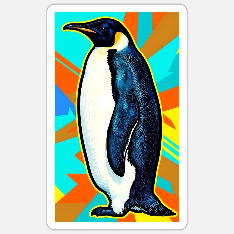 Pinguin - Sticker Größe S (10 x 10 cm) - Mattweiß