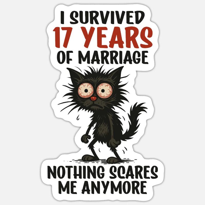 17 Hochzeitstag Geschenk Mann Frau Ehemann Ehefrau Sticker Größe S (10 x 10 cm)