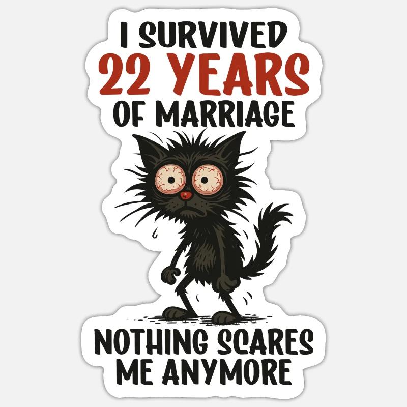 22 Hochzeitstag Geschenk Mann Frau Ehemann Ehefrau Sticker Größe S (10 x 10 cm)