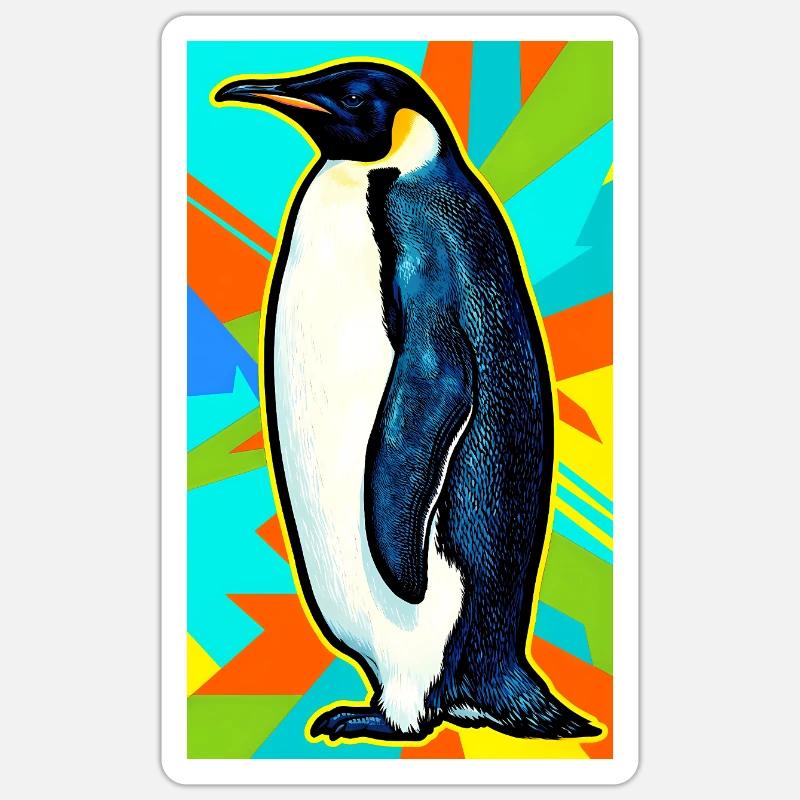 Pinguin - Sticker Größe S (10 x 10 cm) - Mattweiß