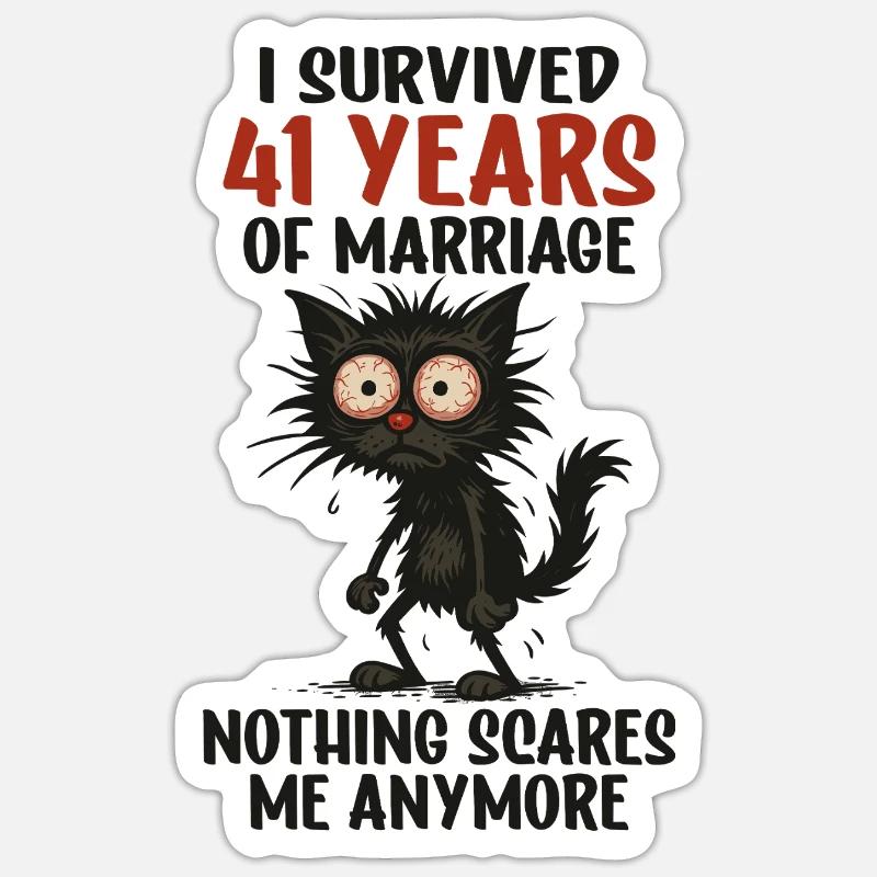 41 Hochzeitstag Geschenk Mann Frau Ehemann Ehefrau Sticker Größe S (10 x 10 cm)