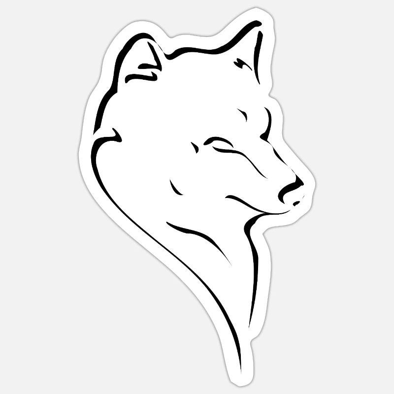 Wolfskopf Line Study - Sticker size S (10 x 10 cm) - white matte