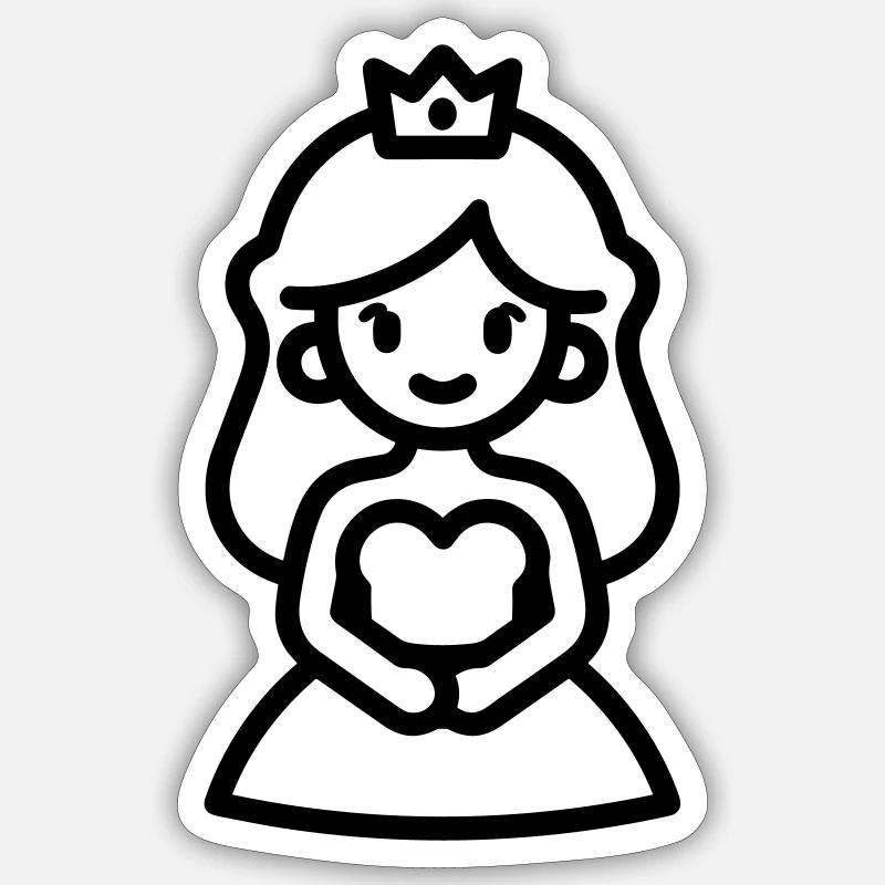 princesse - Sticker taille S (10 x 10 cm) - blanc mat