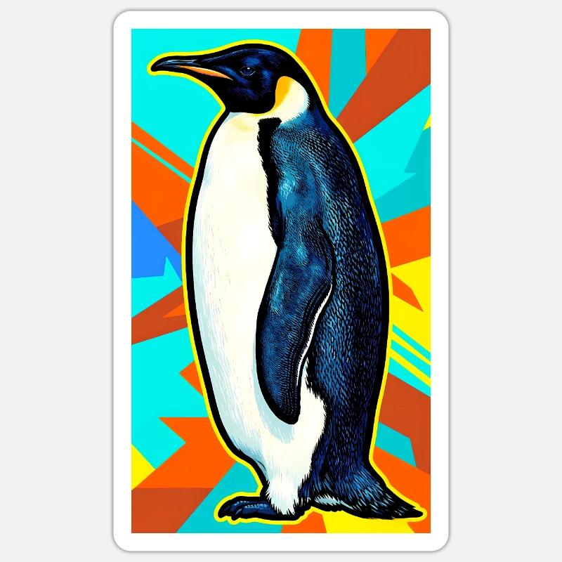 pingouin - Sticker taille S (10 x 10 cm) - blanc mat