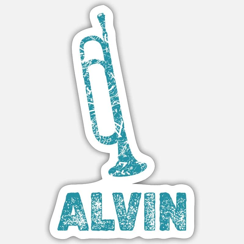 Alvin - Sticker taille S (10 x 10 cm) - blanc mat