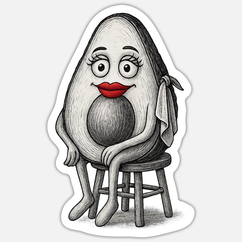 Quirky Avocado - Sticker size S (10 x 10 cm) - white matte