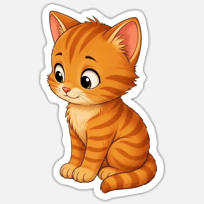 Tigre chaton - Sticker taille S (10 x 10 cm) - blanc mat