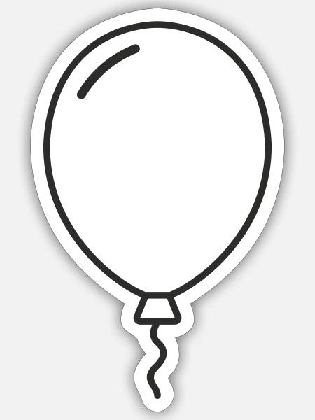 Luftballon Ballon - Sticker Größe S (10 x 10 cm) - Mattweiß