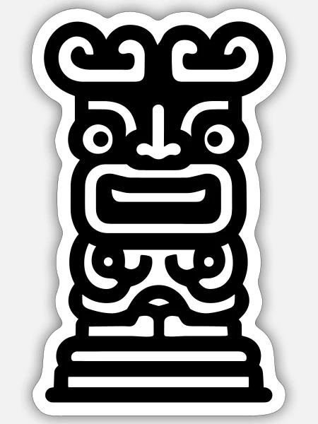 Totem - Sticker Größe S (10 x 10 cm) - Mattweiß