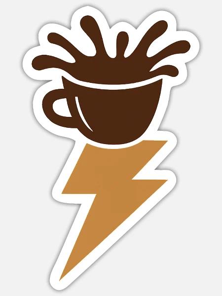 Espressoblitz. - Sticker Größe S (10 x 10 cm) - Mattweiß