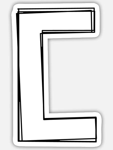 Eckige Klammer handgezeichnet - Sticker Größe S (10 x 10 cm) - Mattweiß