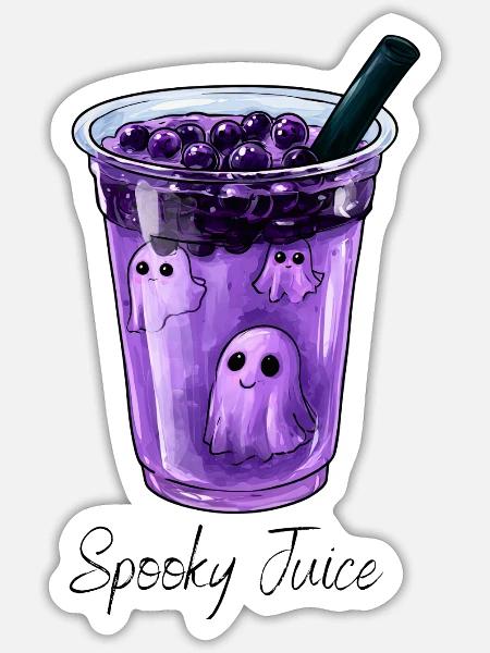 Specky Geistersaft Lila Beeren-Phantom - Sticker Größe S (10 x 10 cm) - Mattweiß