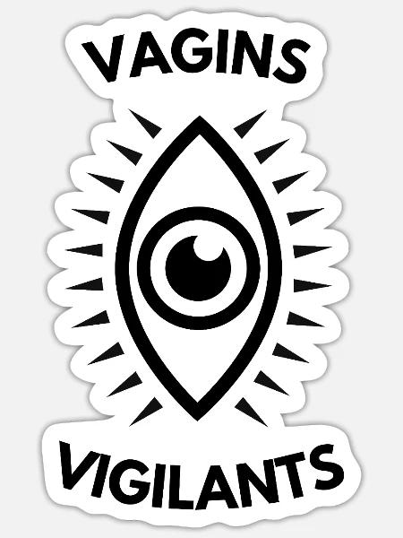 Vigilant Vaginas Parodie - Sticker Größe S (10 x 10 cm) - Mattweiß