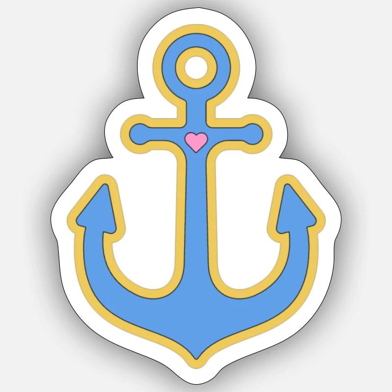 Anker - Sticker Größe S (10 x 10 cm) - Mattweiß