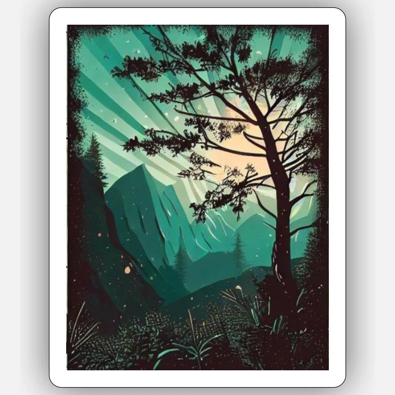 Wald - Sticker Größe S (10 x 10 cm) - Mattweiß