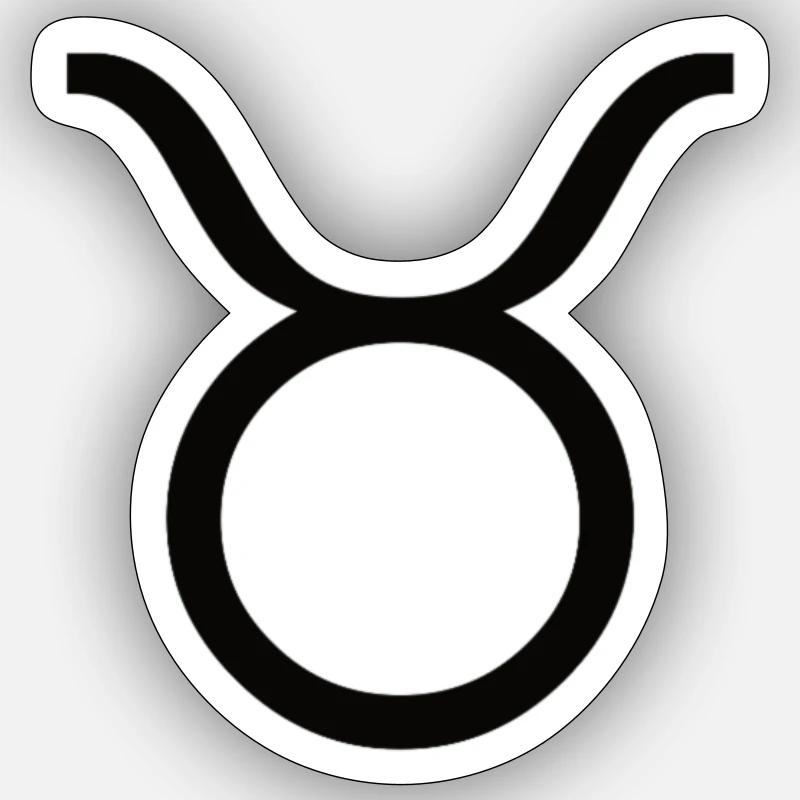 Sternzeichen Stier / Taurus Schwarz - Sticker Größe S (10 x 10 cm) - Mattweiß