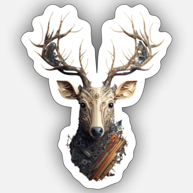 Cerf Electronique Sticker taille S (10 x 10 cm)