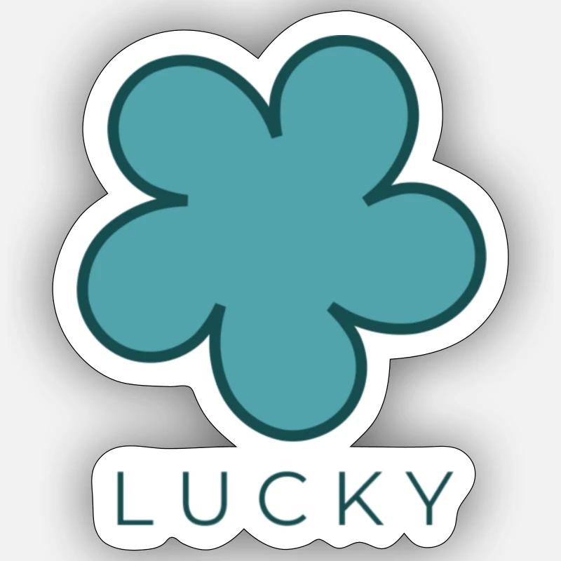 Trèfle lucky - Sticker taille S (10 x 10 cm) - blanc mat