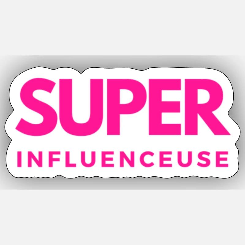 SUPER influencer - Sticker size S (10 x 10 cm) - white matte