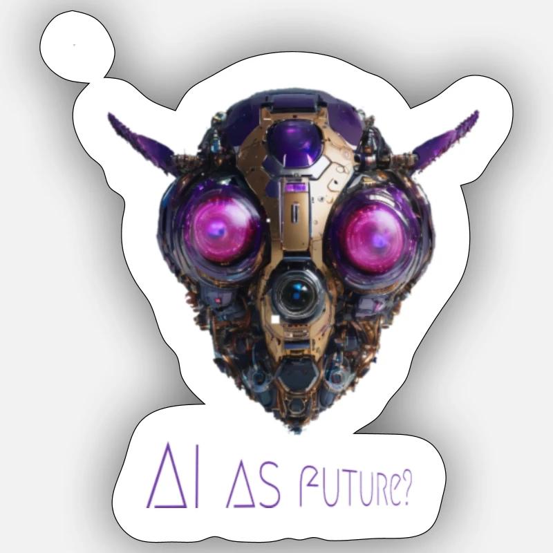 AI as future 01 - Sticker size S (10 x 10 cm) - white matte