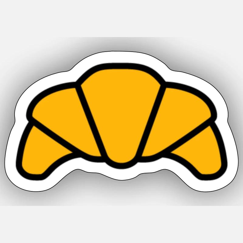 croissant - Sticker taille S (10 x 10 cm) - blanc mat