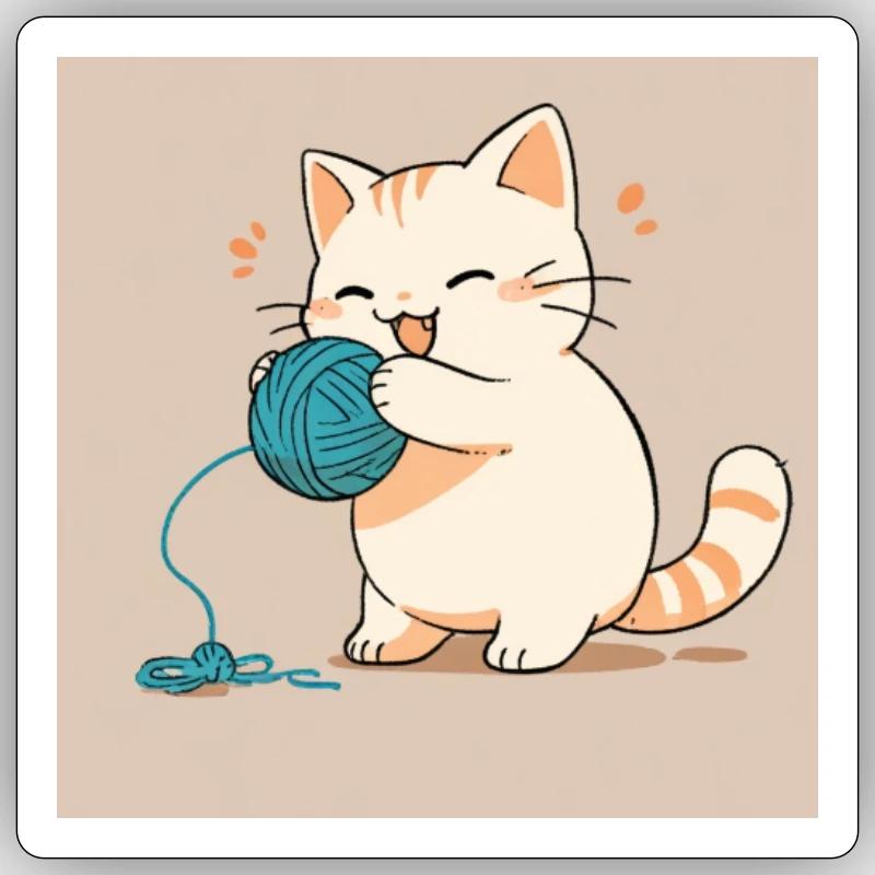 Süßes kleines Kätzchen Sticker Größe S (10 x 10 cm)