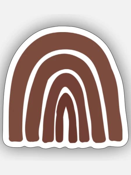 Regenbogen Terracotta - Sticker Größe S (10 x 10 cm) - Mattweiß
