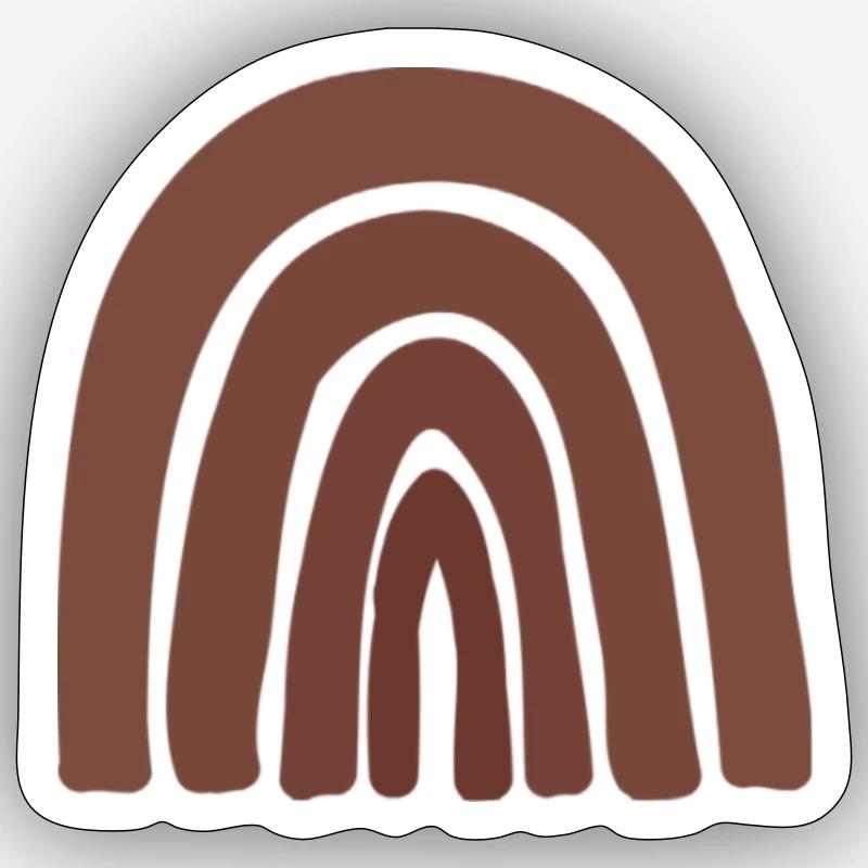Regenbogen Terracotta - Sticker Größe S (10 x 10 cm) - Mattweiß