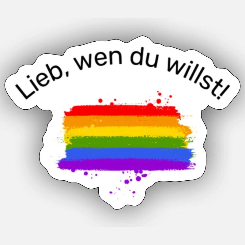 Lieb wen du willst - Sticker Größe S (10 x 10 cm) - Mattweiß