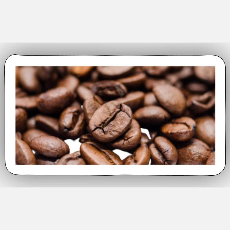 Café - Sticker taille S (10 x 10 cm) - blanc mat