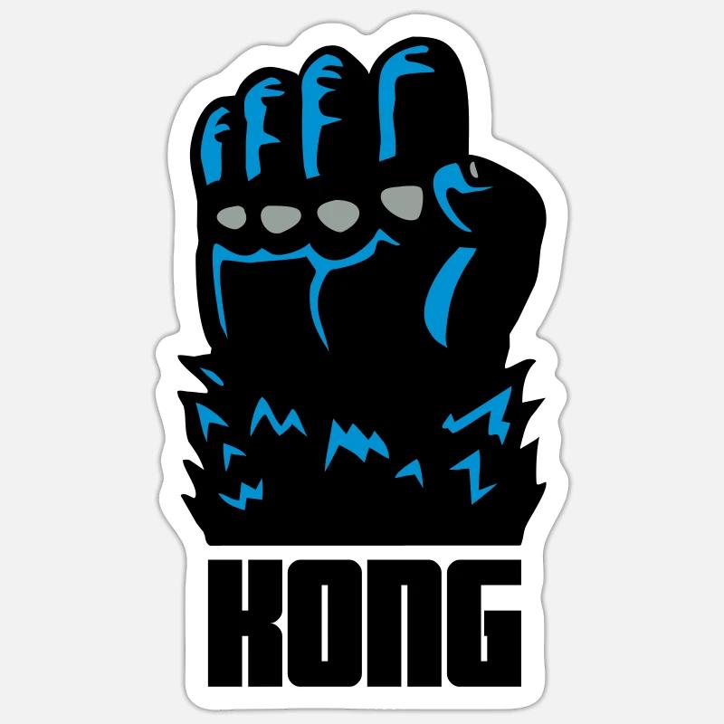 kongfist - Sticker taille S (10 x 10 cm) - blanc mat