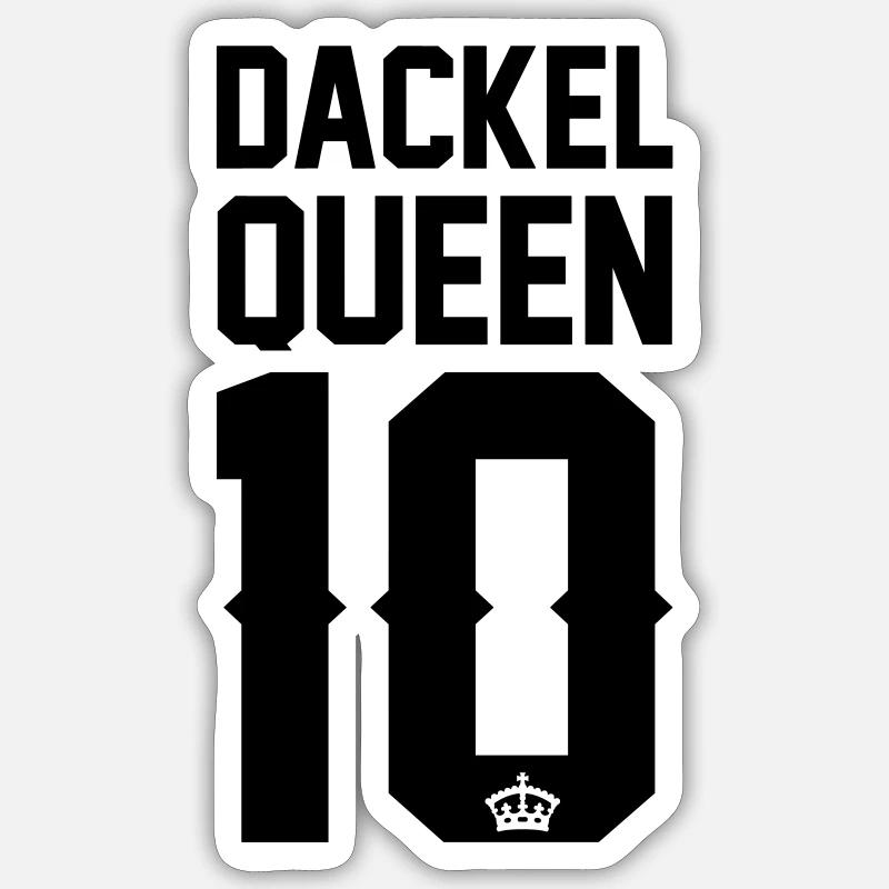 Dackel-Queen - Sticker Größe S (10 x 10 cm) - Mattweiß