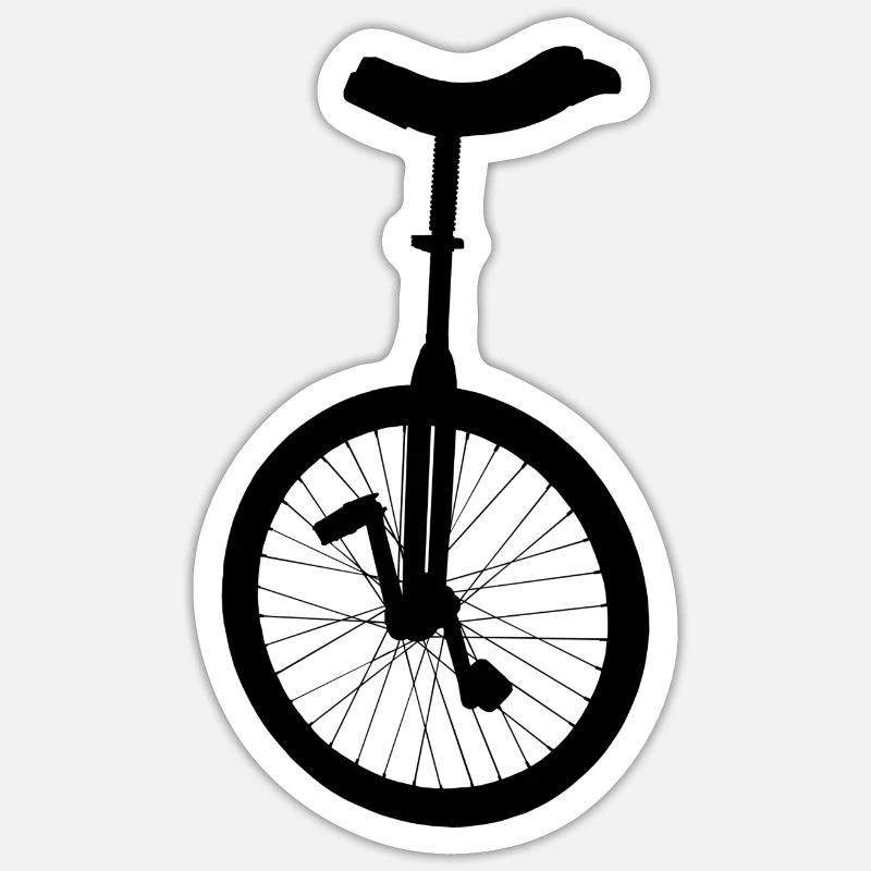 monocycle - Sticker taille S (10 x 10 cm) - blanc mat