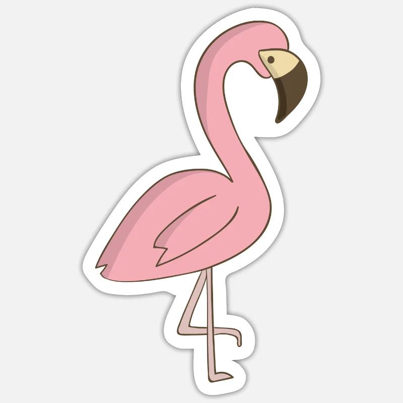 Flamingo - Sticker taille S (10 x 10 cm) - blanc mat