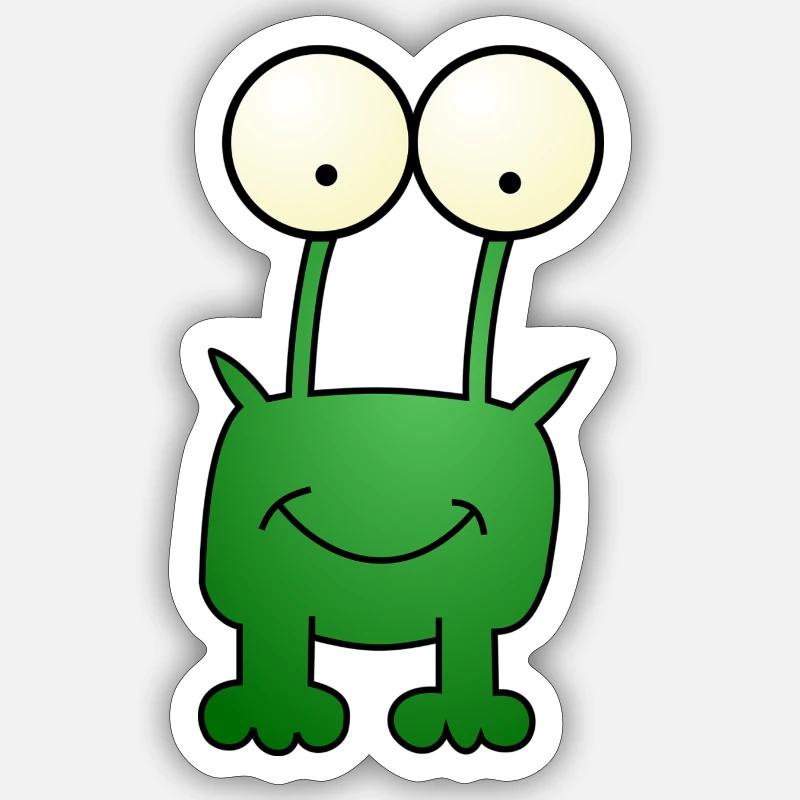 Frosch Comic - Sticker Größe S (10 x 10 cm) - Mattweiß
