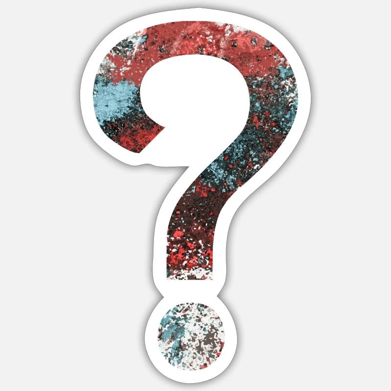 Abstract Question Mark - Sticker Größe S (10 x 10 cm) - Mattweiß