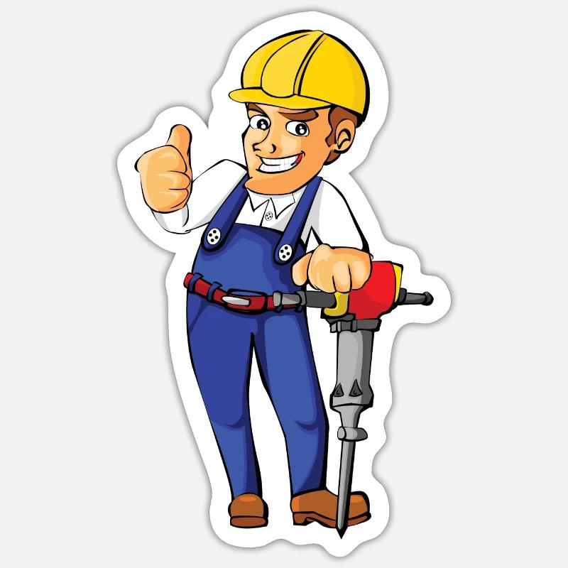 construction worker construction worker road construction2 Sticker size S (10 x 10 cm)