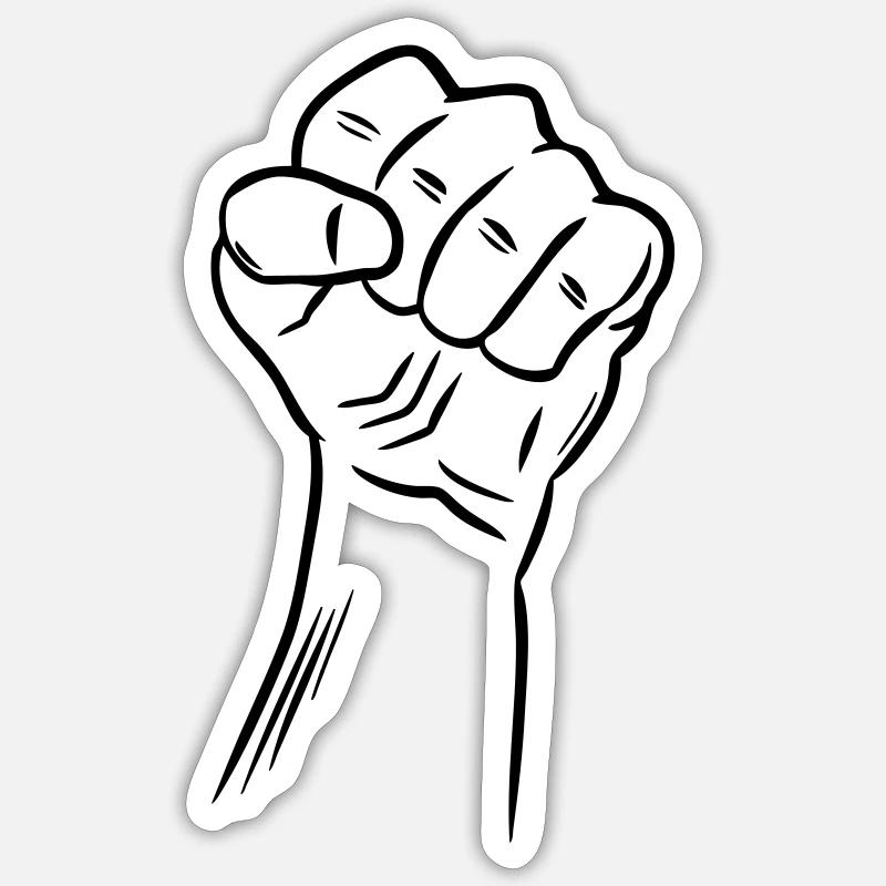 Faust / erhobene Faust / Revolution / Defiance Sticker Größe S (10 x 10 cm)