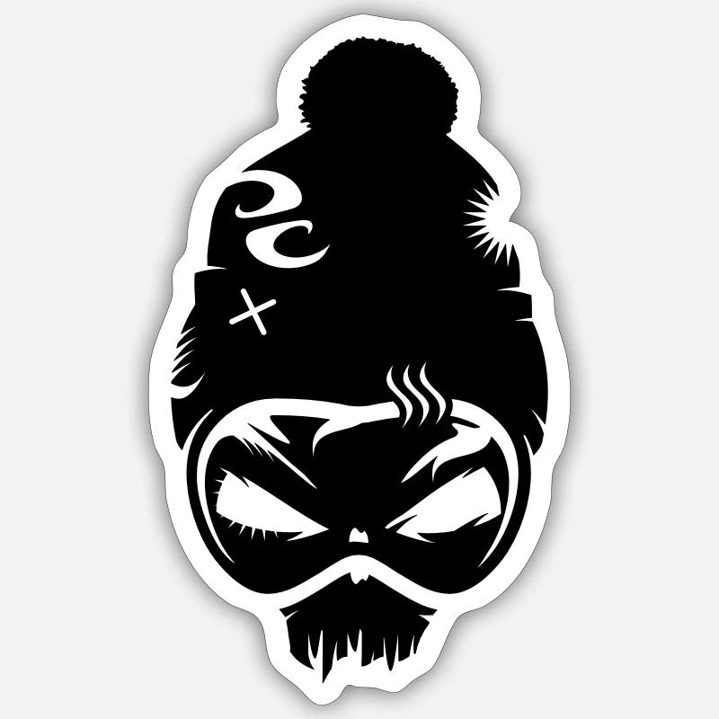 Skull with snowboard goggles Sticker size S (10 x 10 cm)