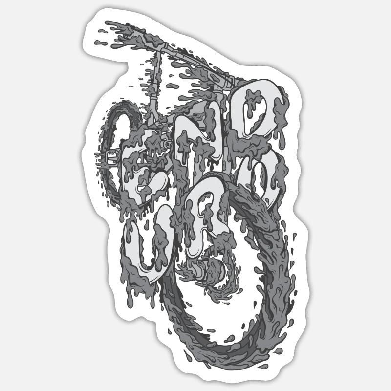 Tour de boue - Sticker taille S (10 x 10 cm) - blanc mat